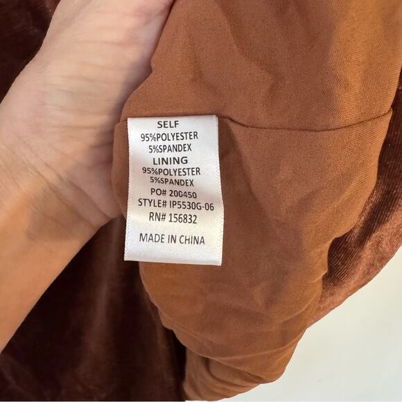 BiBi Mocha Brown Velvet Longline Blazer S - Picture 9 of 9